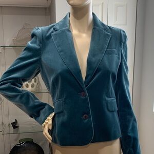 Juicy Couture Teal Velvet Blazer